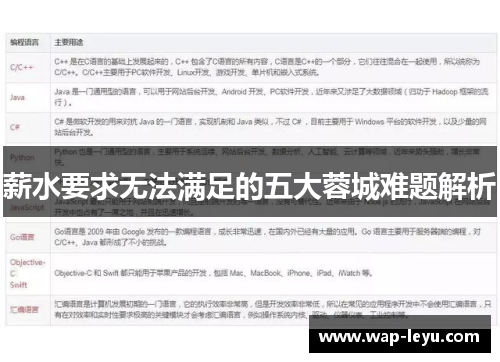 薪水要求无法满足的五大蓉城难题解析